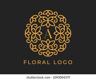 initial letter A Elegant Floral Logo Vector Design illustrations Template. 
Vector Logo design for natural products, flower shop, cosmetics, Organic, ecology concepts, health, spa.