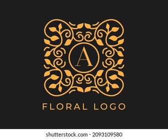 initial letter A Elegant Floral Logo Vector Design illustrations Template. 
Vector Logo design for natural products, flower shop, cosmetics, Organic, ecology concepts, spa.