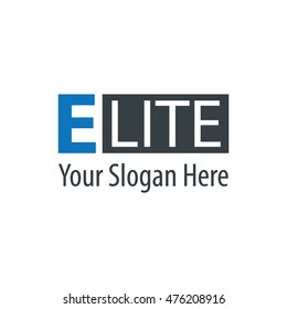 Initial Letter Elite Logo Blue Black