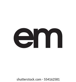 Initial letter EM black white logo