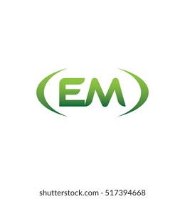 initial letter EM brackets uppercase logo green element template