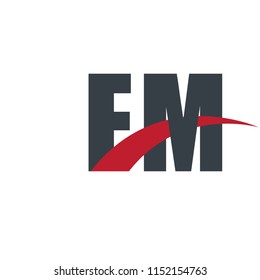 Initial Letter EM FM Overlapping Design Logo