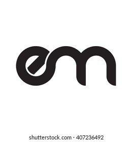 initial letter em linked circle lowercase monogram logo black