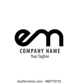 Initial Letter EM Linked Lowercase Logo Monogram