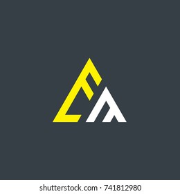 Initial Letter EM Linked Triangle Design Logo