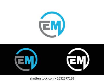 Initial Letter EM Logo or Icon Design Vector Image Template