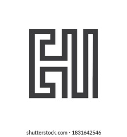 Initial letter em logo or me logo vector design template