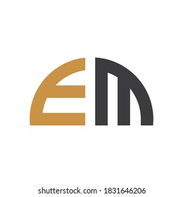 Initial letter em logo or me logo vector design templates
