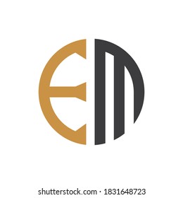 Initial letter em logo or me logo vector design templates