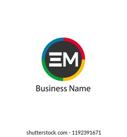 Initial Letter EM Logo Template Design