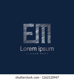 Initial Letter EM Logo Template Vector Design