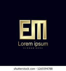 Initial Letter EM Logo Template Vector Design