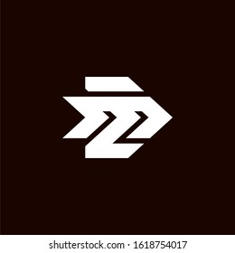Initial letter EM or ME logo template with modern geometric arrow line art illustration in flat design monogram symbol