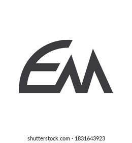 Initial letter em or me logo vector design template