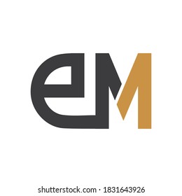 Ursprüngliche Buchstaben em oder mir Logo, Vektordesign-Vorlage