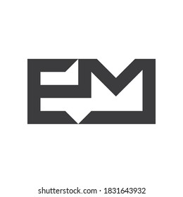 Initial letter em or me logo vector design template