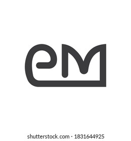 Initial letter em or me logo design template
