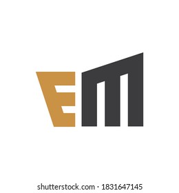 Initial letter em or me logo vector design templates