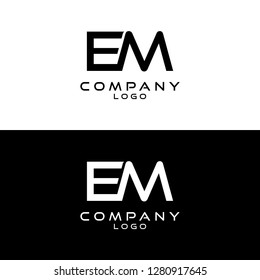 initial letter em, me logotype company name design template vector