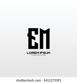 Initial letter EM minimalist art logo vector