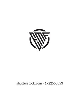 Initial Letter EMF triangle monogram cool modern logo