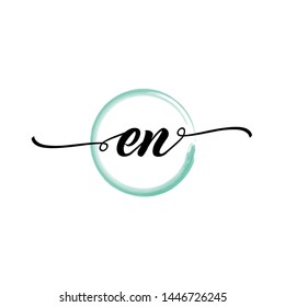 Initial letter EN beautiful handwriting logo vector template