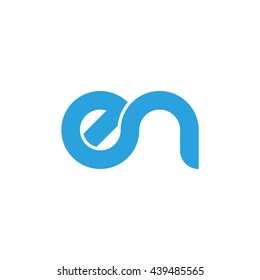 initial letter en linked round lowercase logo blue