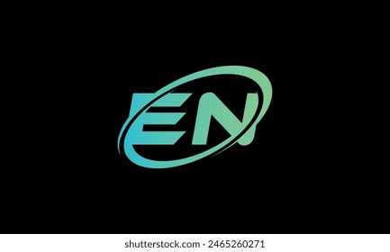 Initial Letter EN Logo. Creative And Modern EN logo Design on black background.