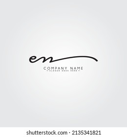 Initial Letter EN Logo - Handwritten Signature Logo