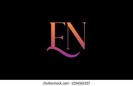 Initial Letter EN Logo. EN Stock Letter Logo design.