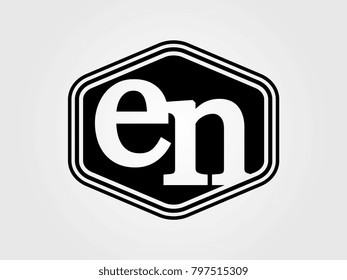 Initial letter en lowercase logo minimalist black