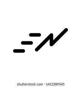 Initial letter en minimalist typographic art monogram motion business brand identity logo, black color on white background.