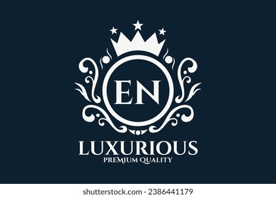 Initial  Letter EN Royal Luxury Logo template in vector art for luxurious branding  vector illustration.
