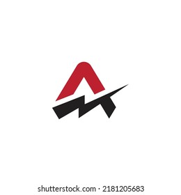 Initial letter A energy bolt logo symbol icon vector designs illustration.