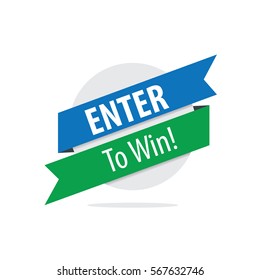 Initial Letter Enter to Win in shape design.