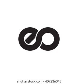 initial letter eo linked circle lowercase monogram logo black
