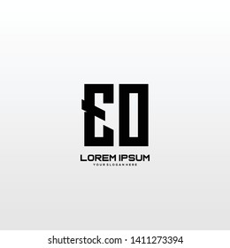 Initial letter EO minimalist art logo vector