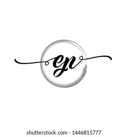 Initial letter EP beautiful handwriting logo vector template