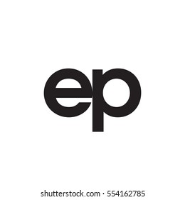 Initial letter EP black white logo
