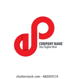 Initial Letter EP Infinite Logo Red