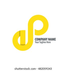 Initial Letter EP Infinite Logo Yellow