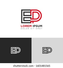 Initial Letter EP linked uppercase overlap modern logo design template. Suitable for business, consulting group company