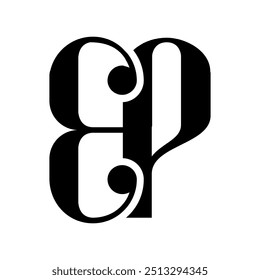 Initial letter EP logo design. EP logo design vector template
