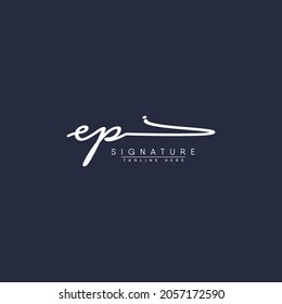 Initial Letter EP Logo - Hand Drawn Signature Logo