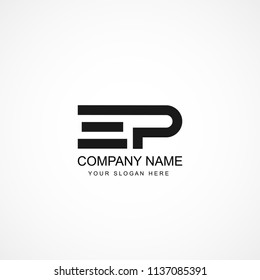 Initial Letter EP Logo Template Design