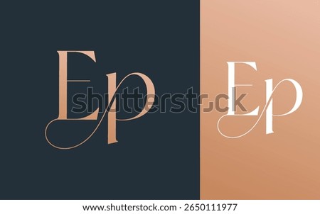 Initial letter EP PE logo design vector illustration for couple, wedding, and business