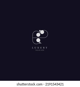 Initial letter ep vintage minimal vector icon