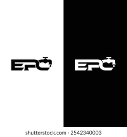 Initial letter EPC with plumbing logo vector template