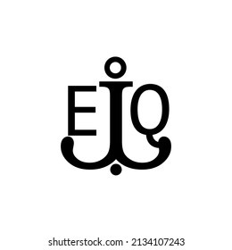 Initial letter EQ anchor simple logo.