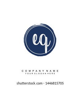 Initial letter EQ beautiful handwriting logo vector template